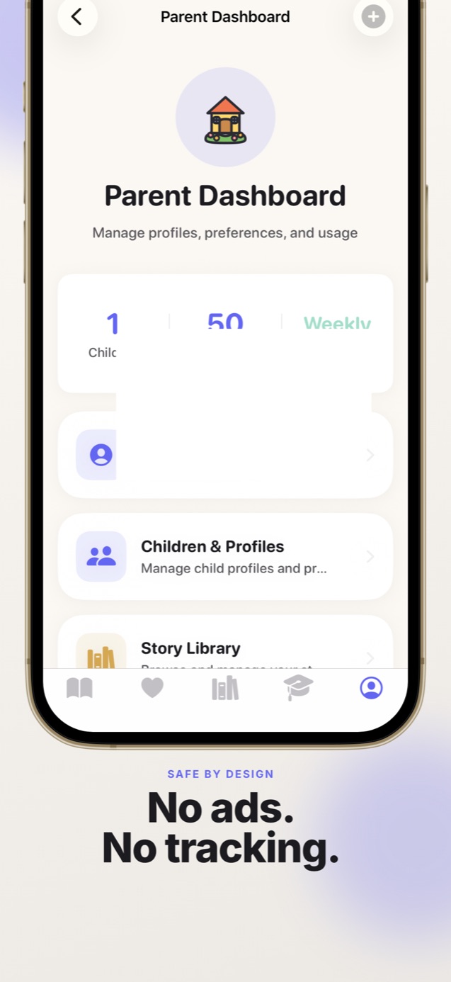 Faybley Parent Dashboard for managing profiles and usage
